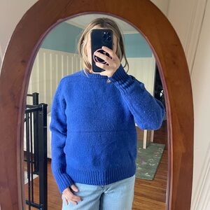 Cozy Royal Blue Crew Neck Sweater